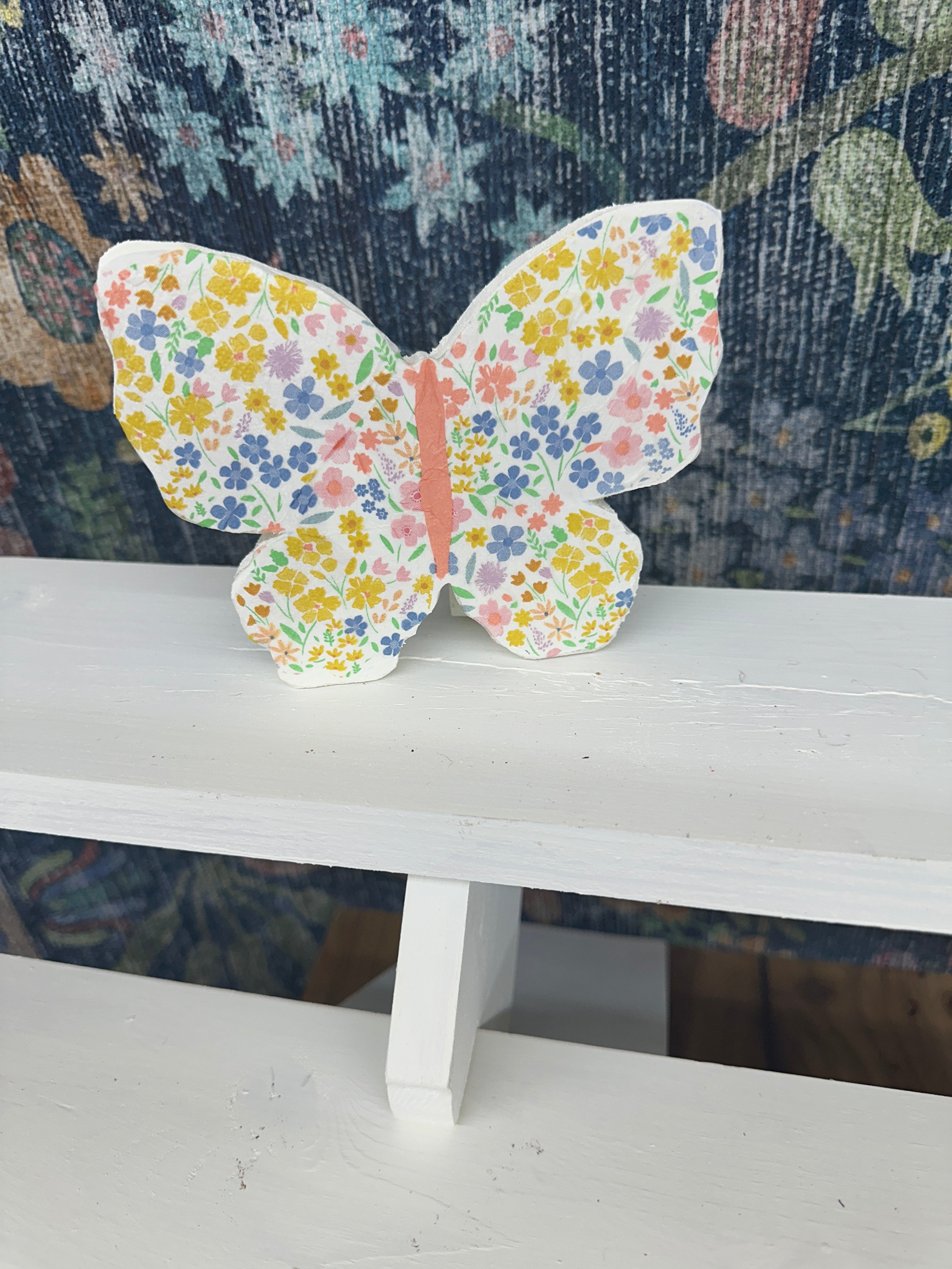 Decoupage butterfly on wood